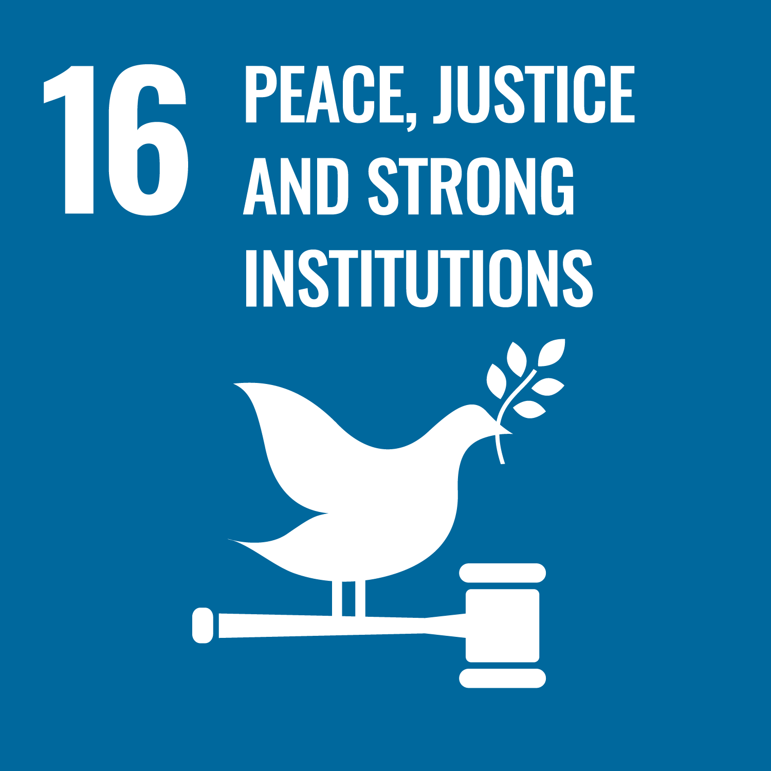 SDG16 icon - Peace, Justice and Strong Institutions