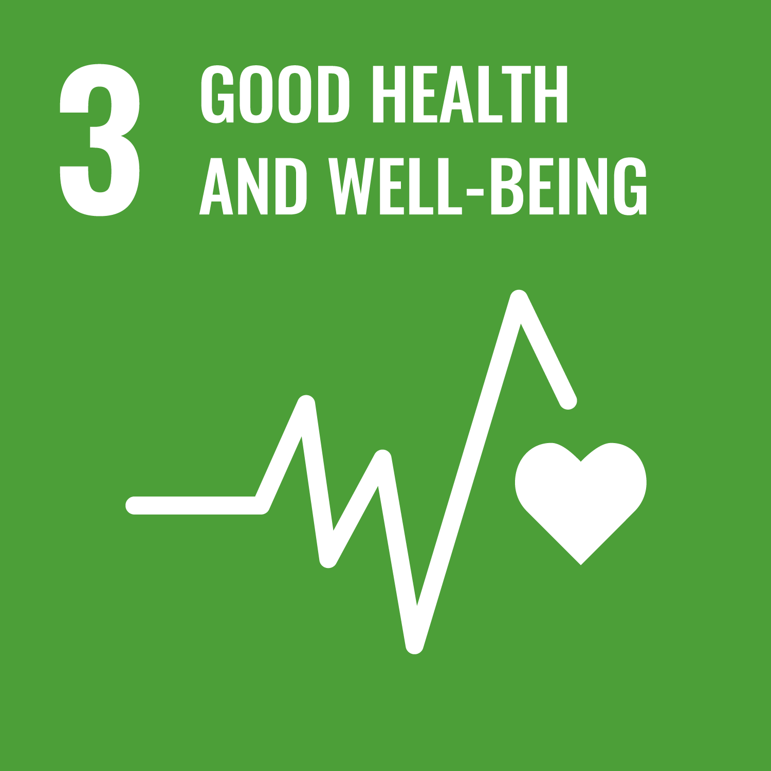SDG3 icon - Good Health and Wellbeing