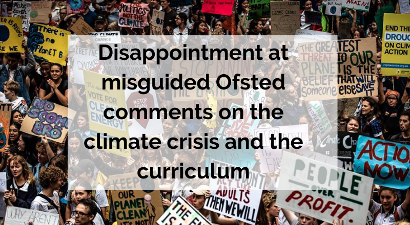 ​Disappointment at misguided Ofsted comments